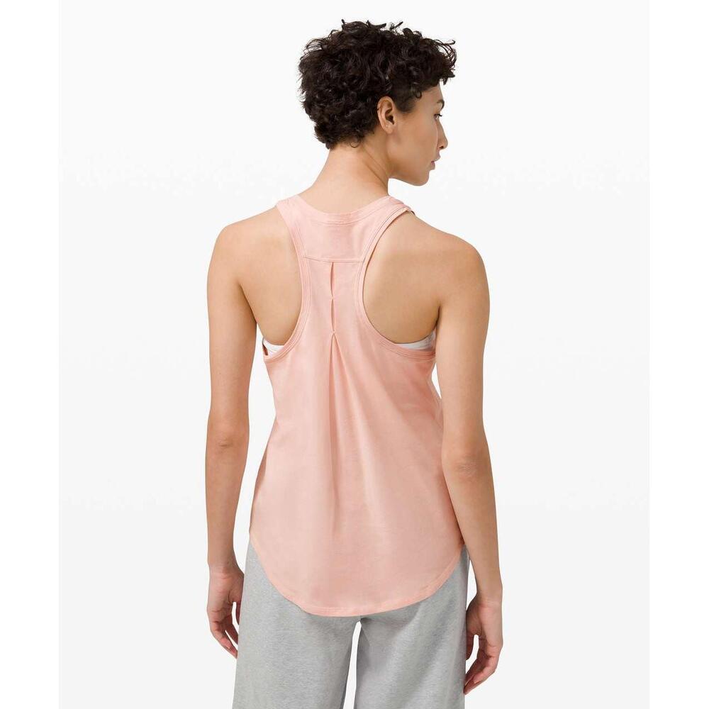 Lululemon Love Tank *Pleated Pink Mist Pima Cotton Sleeveless Tank Top Size 6